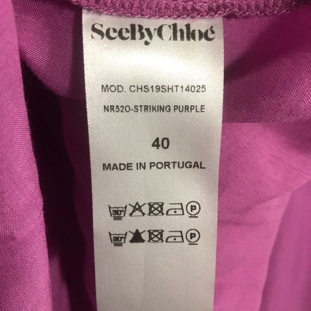 See by Chloe- sheer ruffle blouse- striking purple - Picture 5 of 8